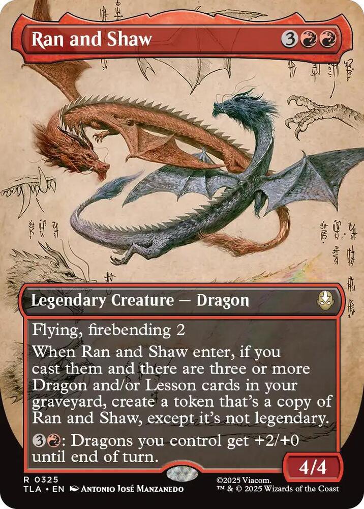 Ran and Shaw (Borderless) 325 Rare Avatar: The Last Airbender Foil NM/M