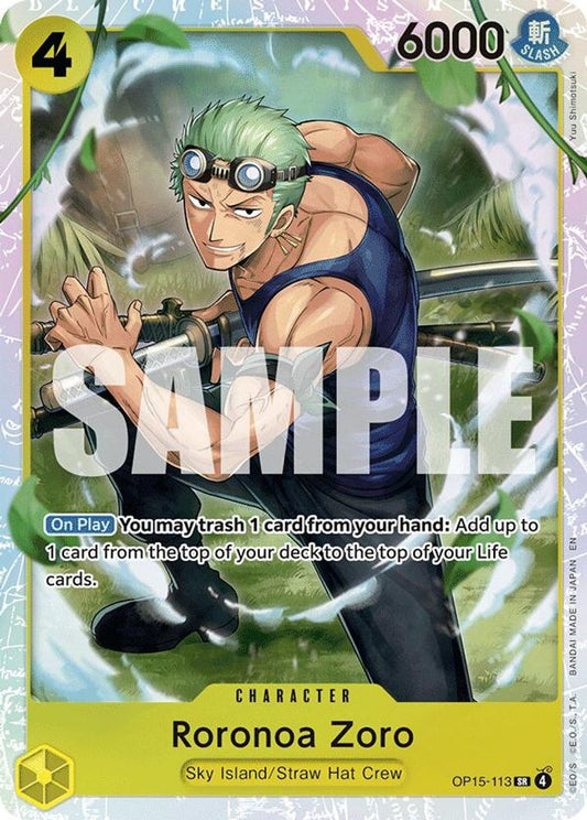 Roronoa Zoro OP15-113 Super Rare Adventure on Kami's Island NM/M