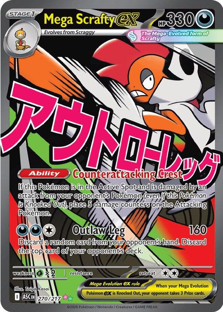 Mega Scrafty ex 270/217 Mega Attack Rare Ascended Heroes NM/M