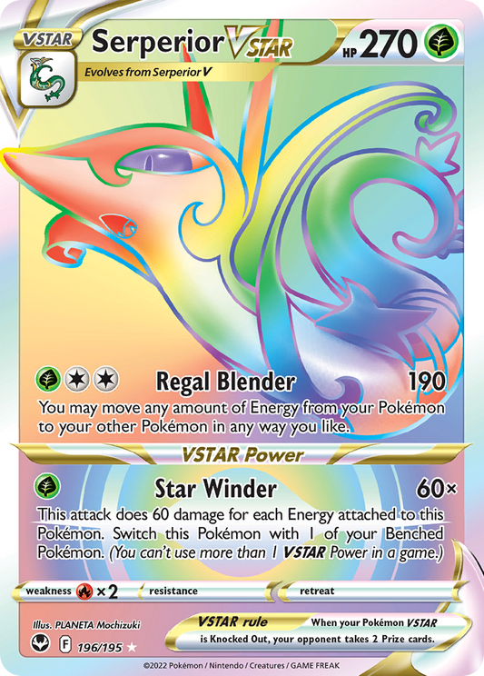 Serperior VSTAR 196/195 Rainbow Rare Silver Tempest NM/M