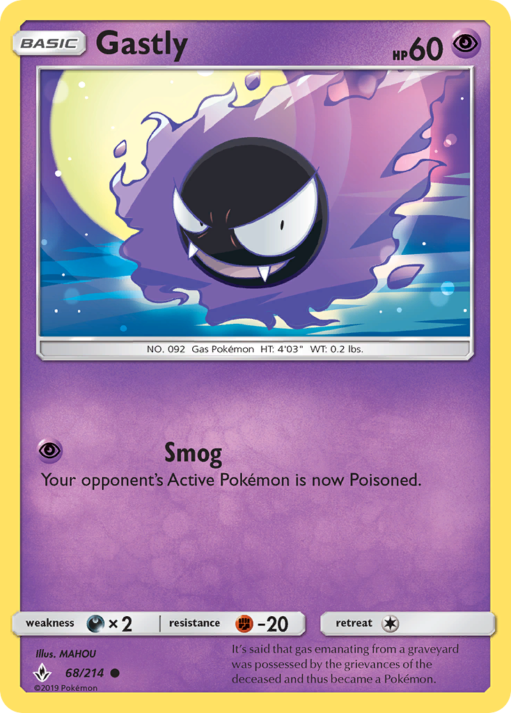 Gastly 68/214 Common Unbroken Bonds NM/M