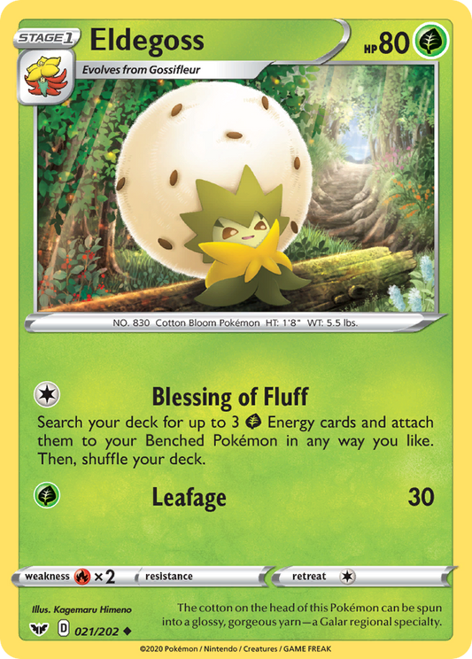 Eldegoss 021/202 Uncommon Reverse Holo Sword & Shield NM/LP