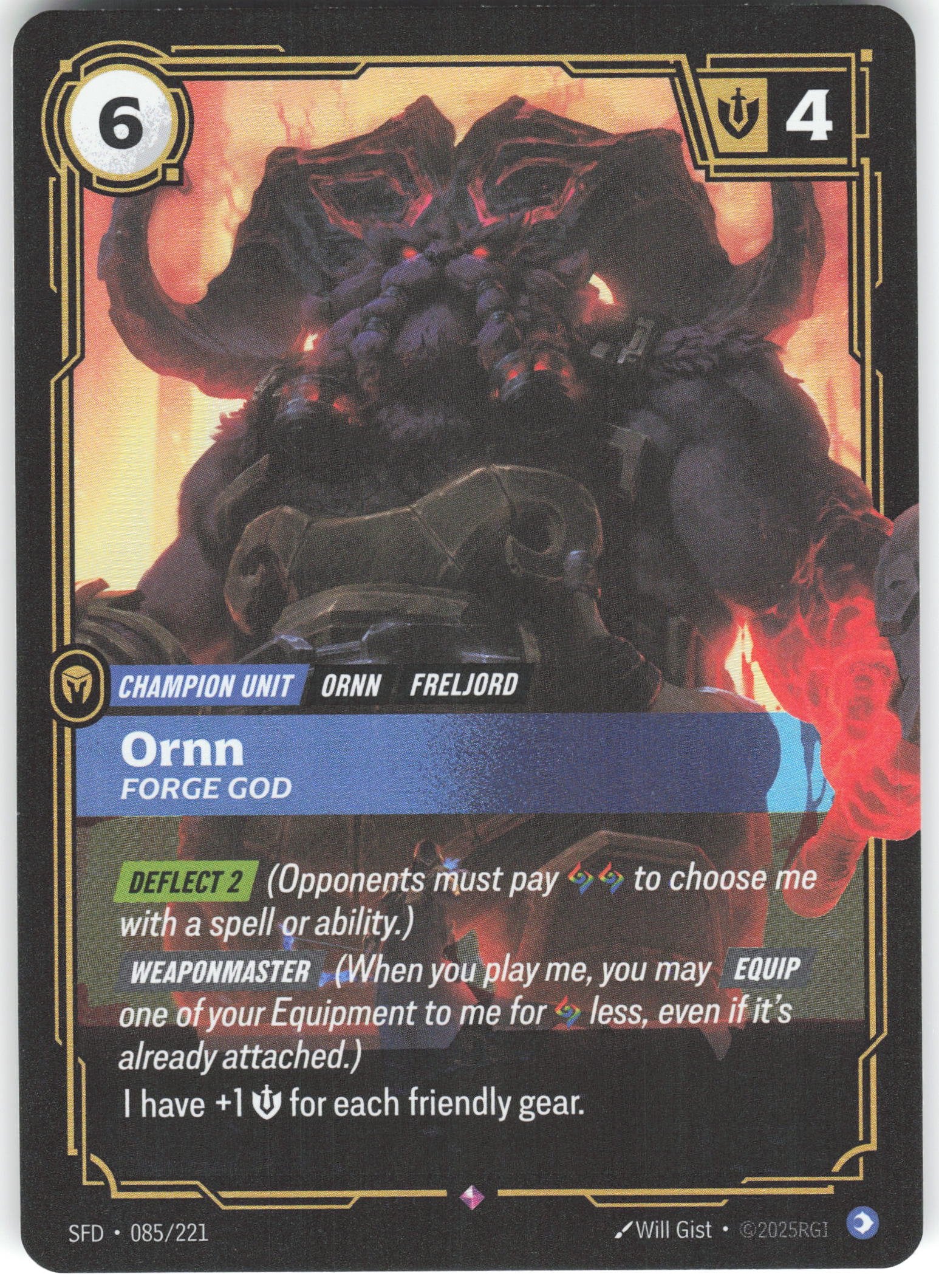 Ornn - Forge God Rare Spiritforged 085/221 NM