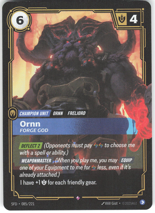 Ornn - Forge God Rare Spiritforged 085/221 NM
