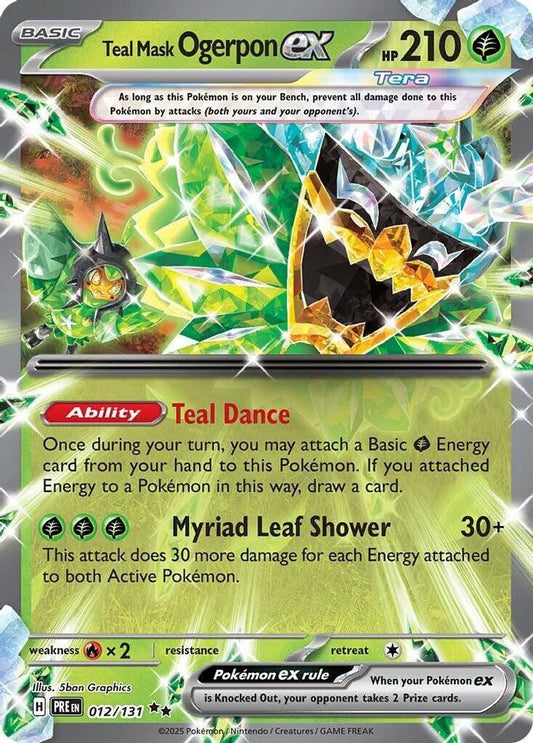 Teal Mask Ogerpon ex 012/131 Double Rare Prismatic Evolutions Holo NM/M