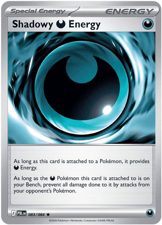 Shadowy Darkness Energy 083/084 Rare Reverse Holo Pitch Black NM/M