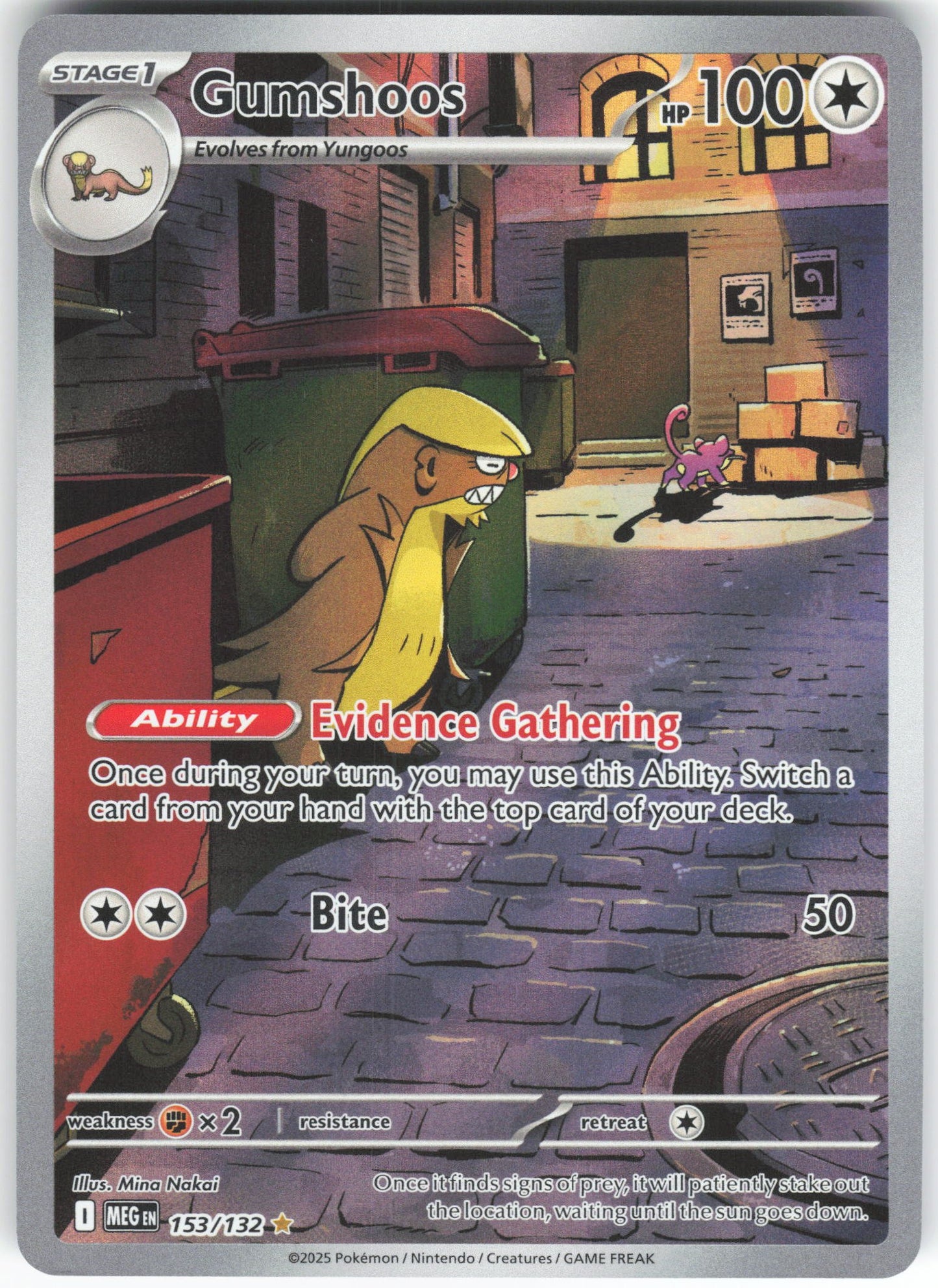 Gumshoos - Illustration Rare ME01: Mega Evolution 153/132 NM