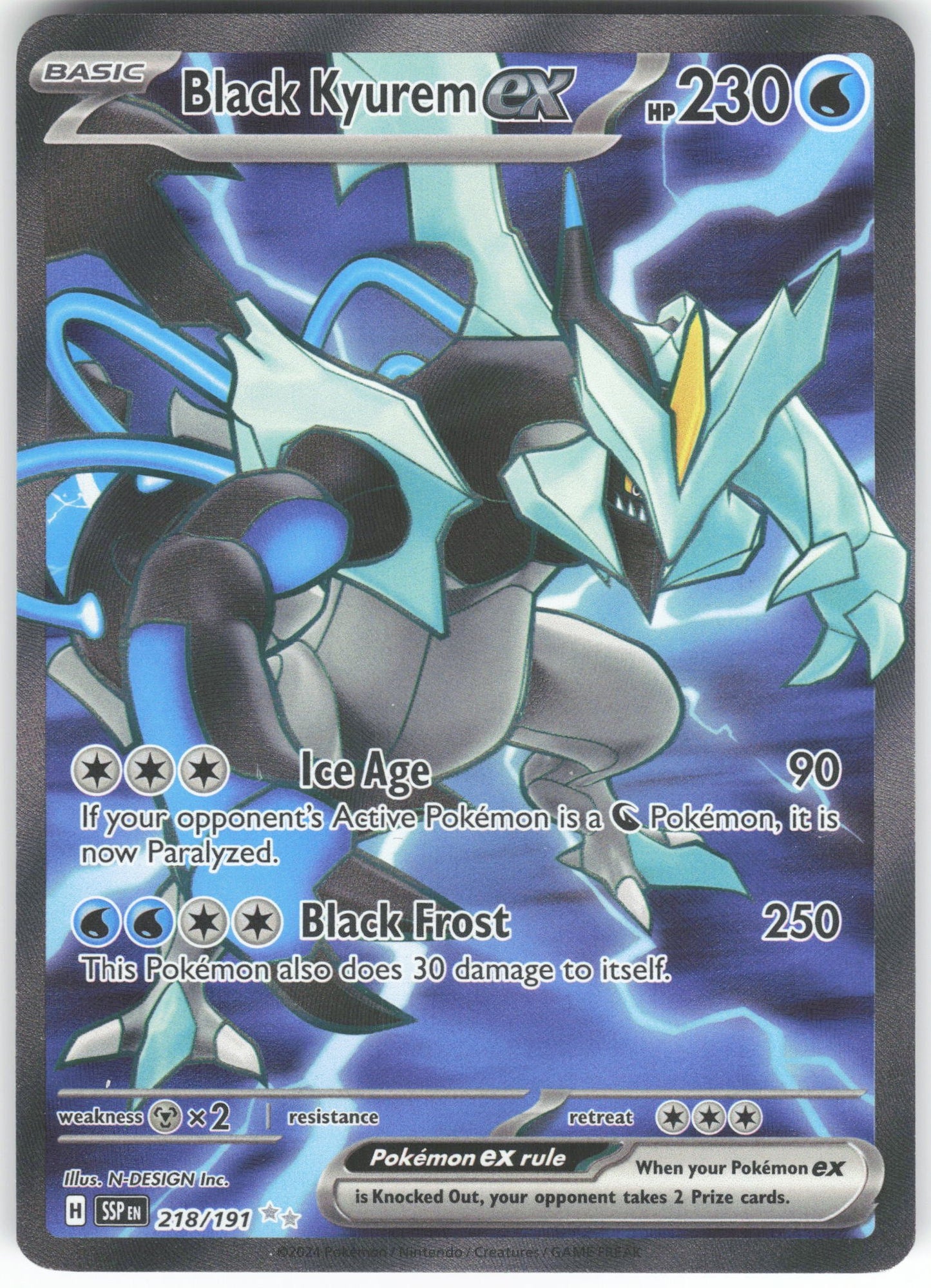 Black Kyurem ex - Ultra Rare SV08: Surging Sparks 218/191 NM