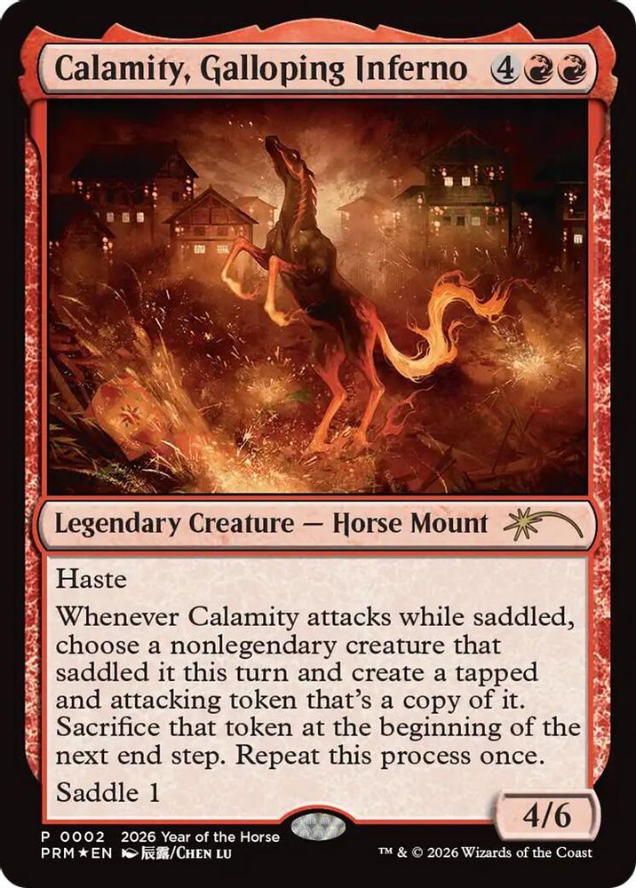 Calamity, Galloping Inferno (Year of the Horse 2026) 2 Standard Showdown Promos Holo NM/M