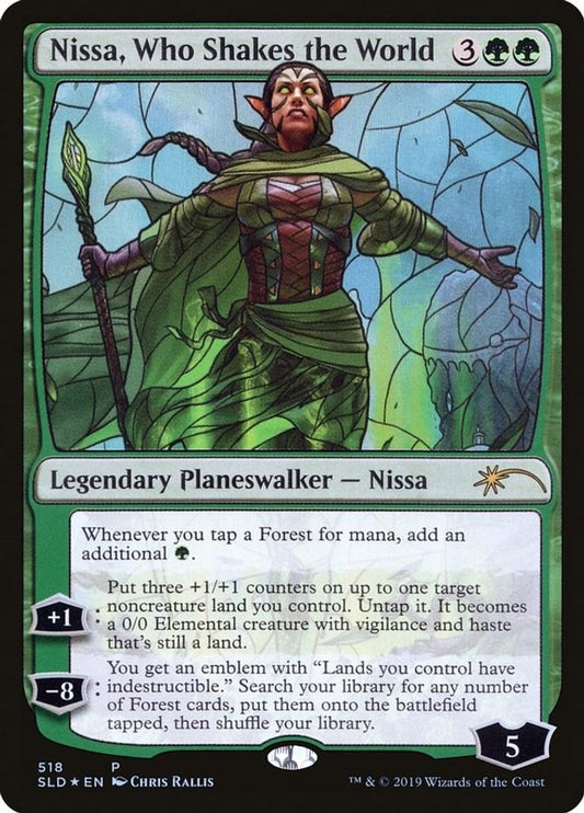 Nissa, Who Shakes the World (Stained Glass) 518 Foil Secret Lair Drop Series Holo NM/M