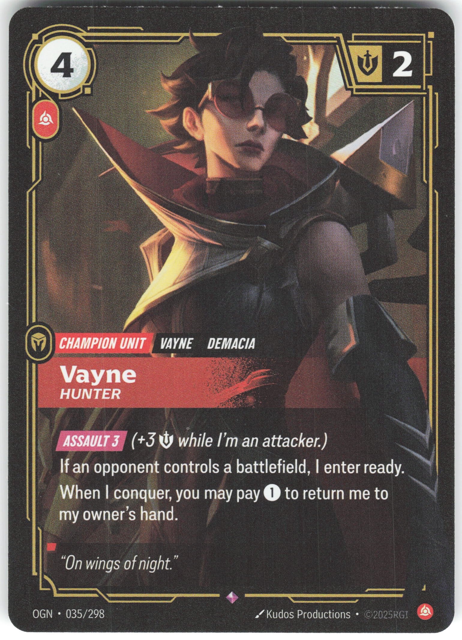 Vayne - Hunter Rare Origins 035/298 NM