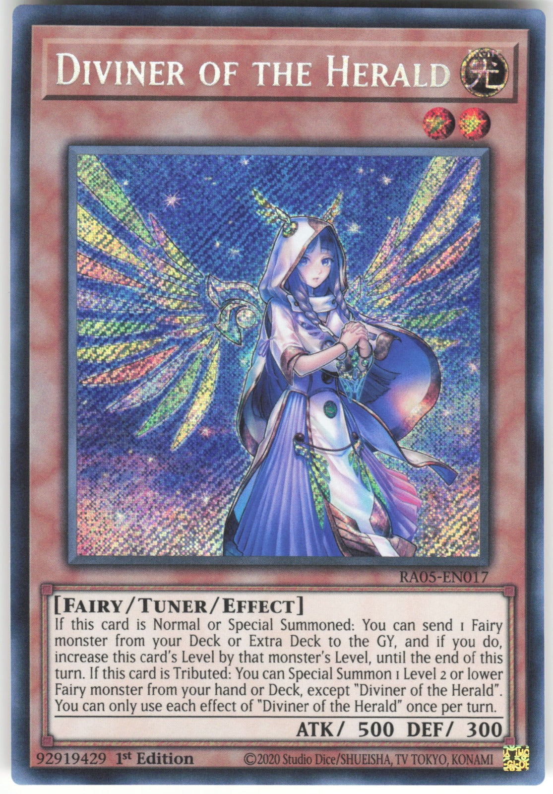Diviner of the Herald (Secret Rare) Secret Rare Rarity Collection 5 RA05-EN017 NM