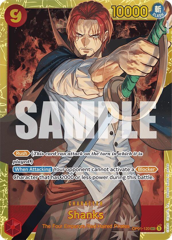 Shanks (Reprint) OP01-120 Secret Rare Premium Booster -The Best- NM/M
