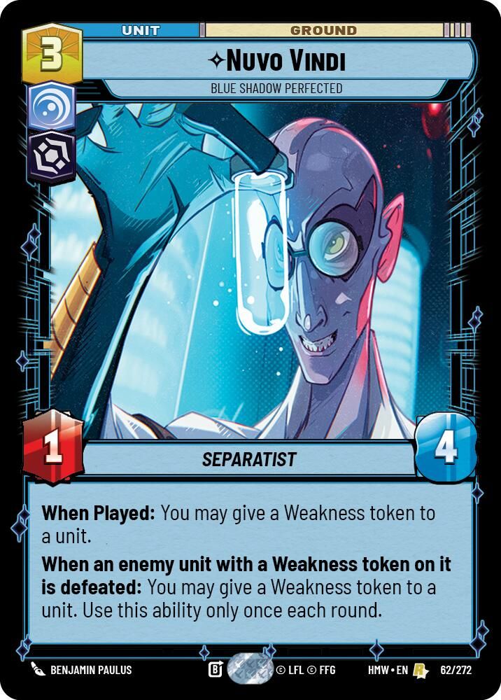 Nuvo Vindi - Blue Shadow Perfected 62/272 Rare Homeworlds NM/M