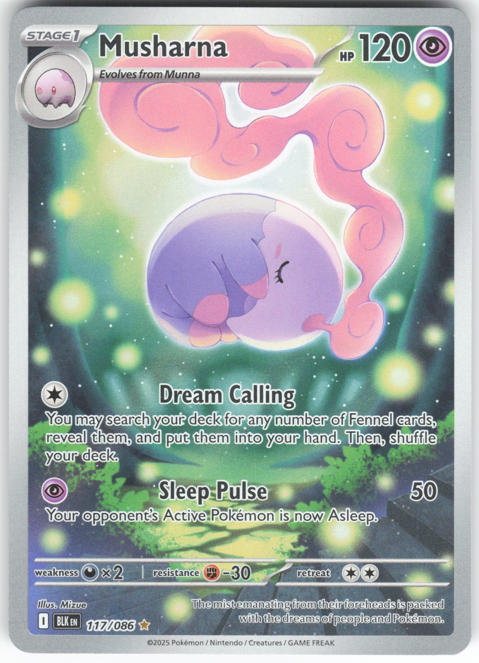 Musharna - Illustration Rare SV: Black Bolt 117/086 NM