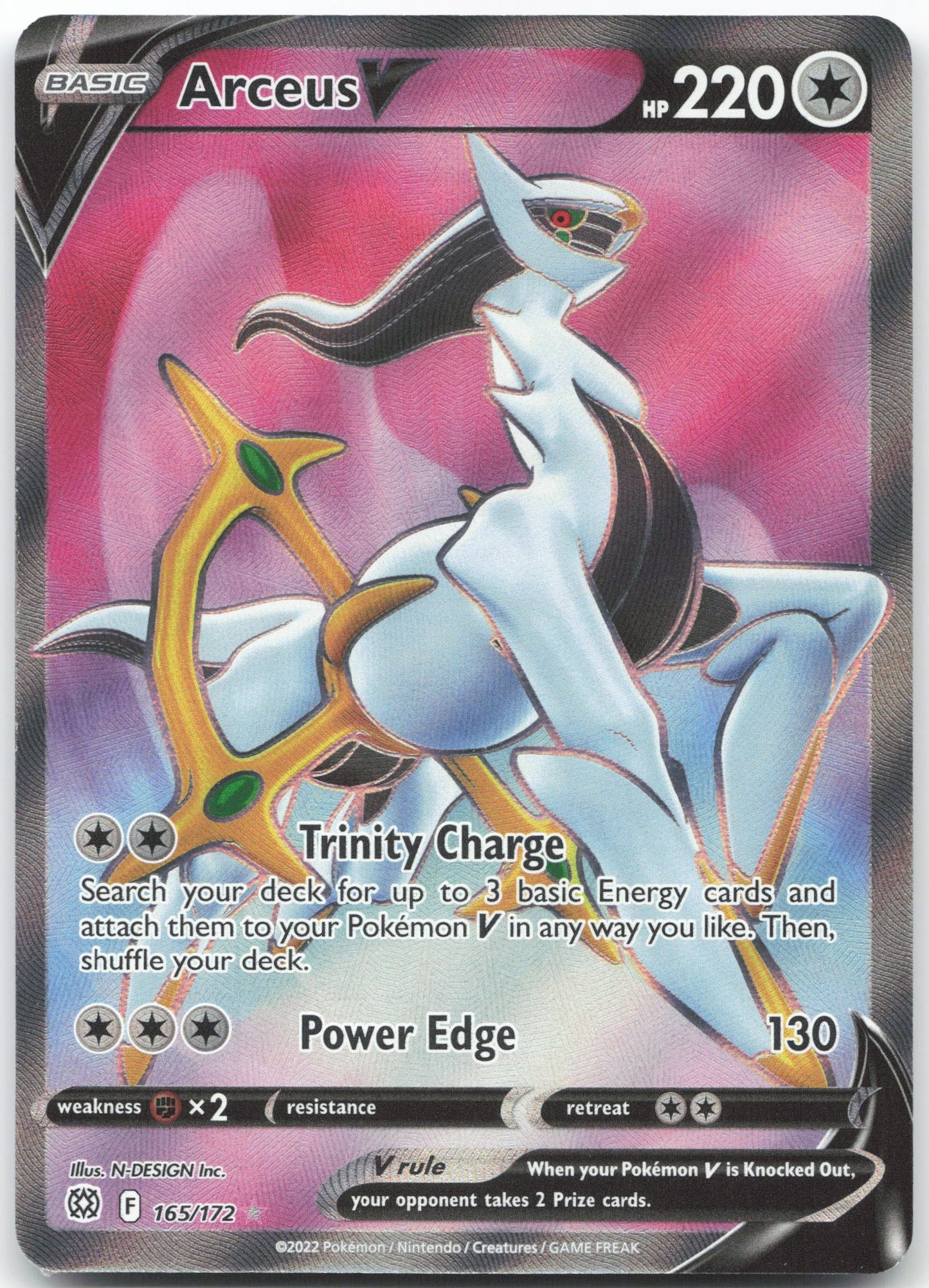 Arceus V (Full Art) Ultra Rare SWSH09: Brilliant Stars 165/172 NM