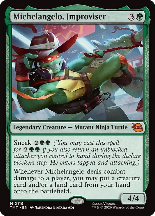 Michelangelo, Improviser 0119 Rare Teenage Mutant Ninja Turtles NM/M