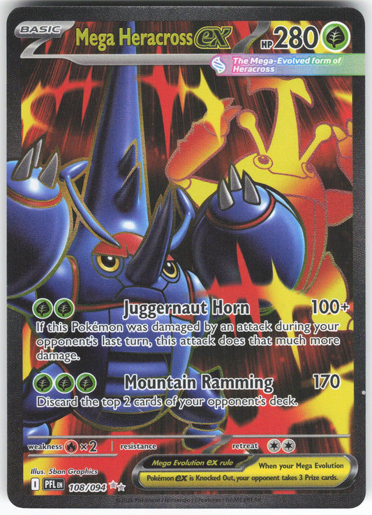 Mega Heracross ex - Ultra Rare ME02: Phantasmal Flames 108/094 NM