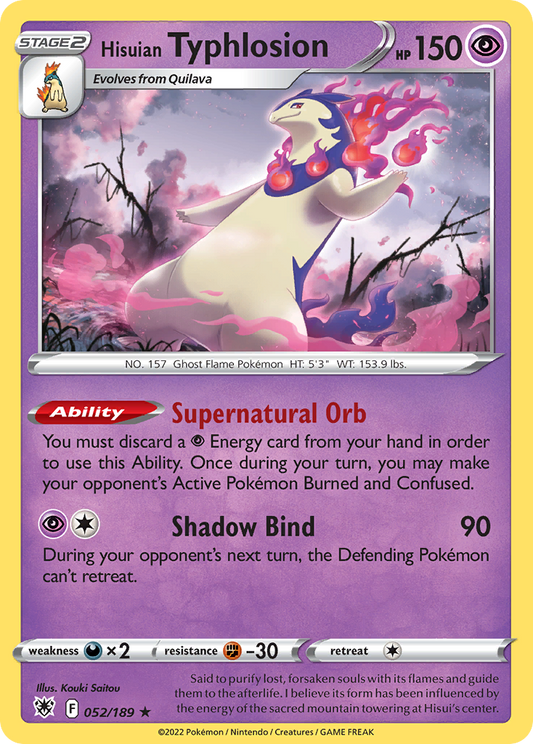 Hisuian Typhlosion 052/189 Rare Reverse Holo Astral Radiance NM/LP