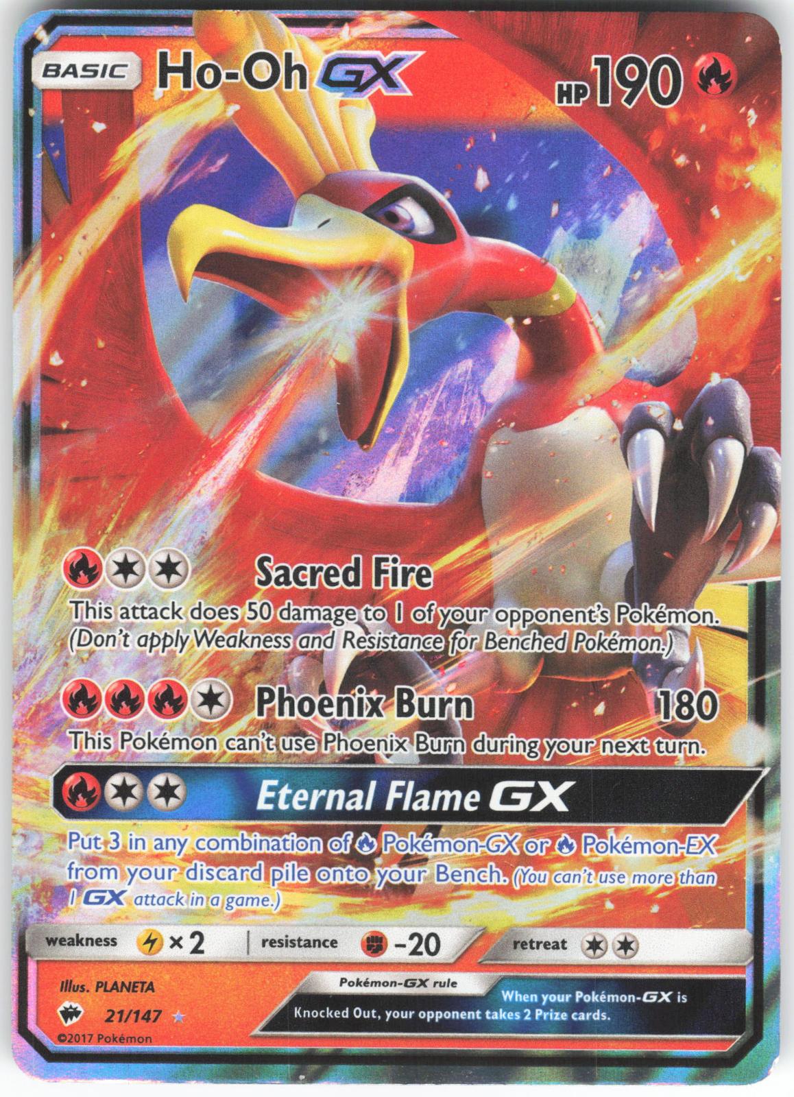Ho-Oh GX 21/147 GX Rare Burning Shadows Holo LP