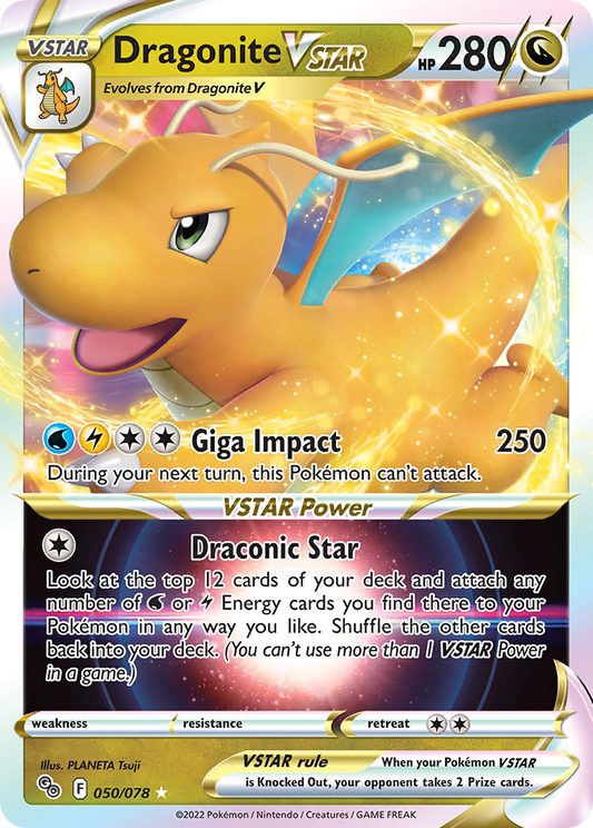 Dragonite VSTAR 050/078 VSTAR Rare Pokemon GO Holo NM/M