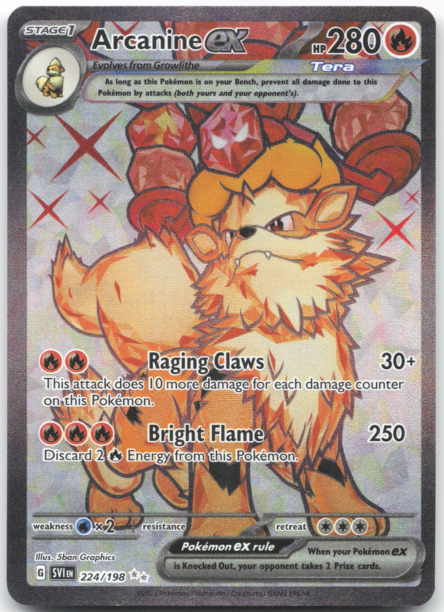 Arcanine ex - Ultra Rare SV01: Scarlet & Violet Base Set 224/198 NM