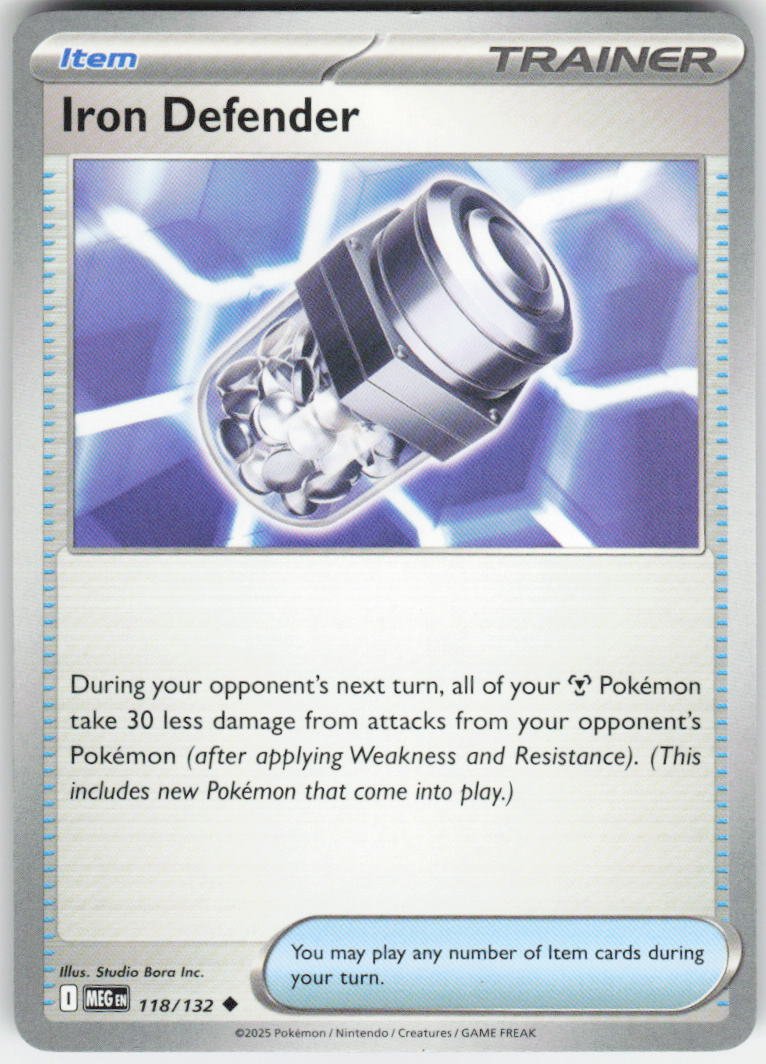 Iron Defender Uncommon ME01: Mega Evolution 118/132 NM