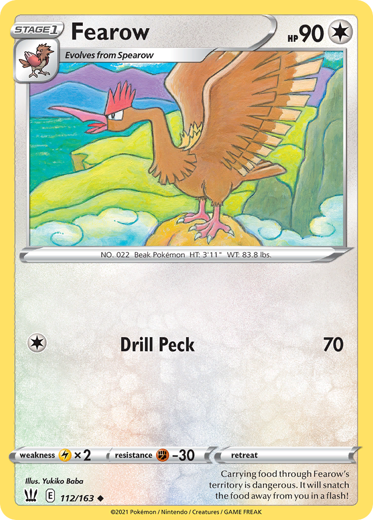 Fearow 112/163 UnCommon Reverse Holo Reverse Holo Battle Styles NM/LP