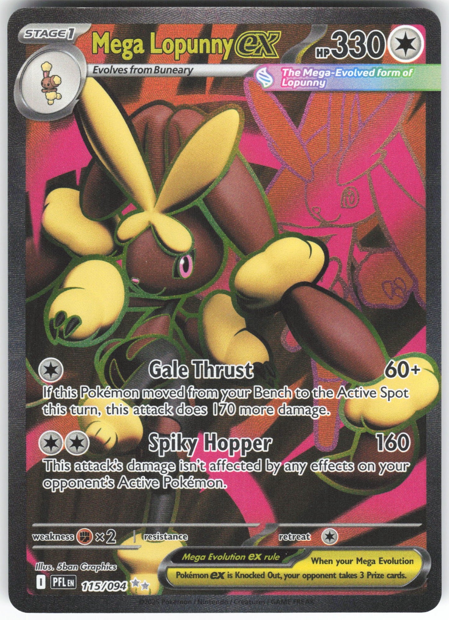 Mega Lopunny ex - Ultra Rare ME02: Phantasmal Flames 115/094 NM