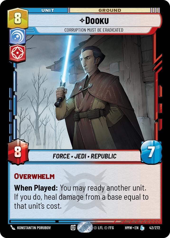 Dooku - Corruption Must Be Eradicated 42/272 Legendary Homeworlds NM/M