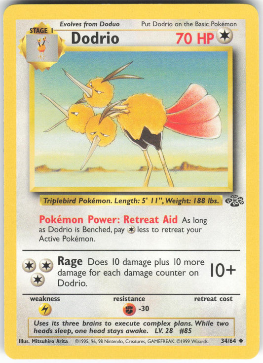 Dodrio 34/64 Uncommon Jungle Unlimited NM/LP