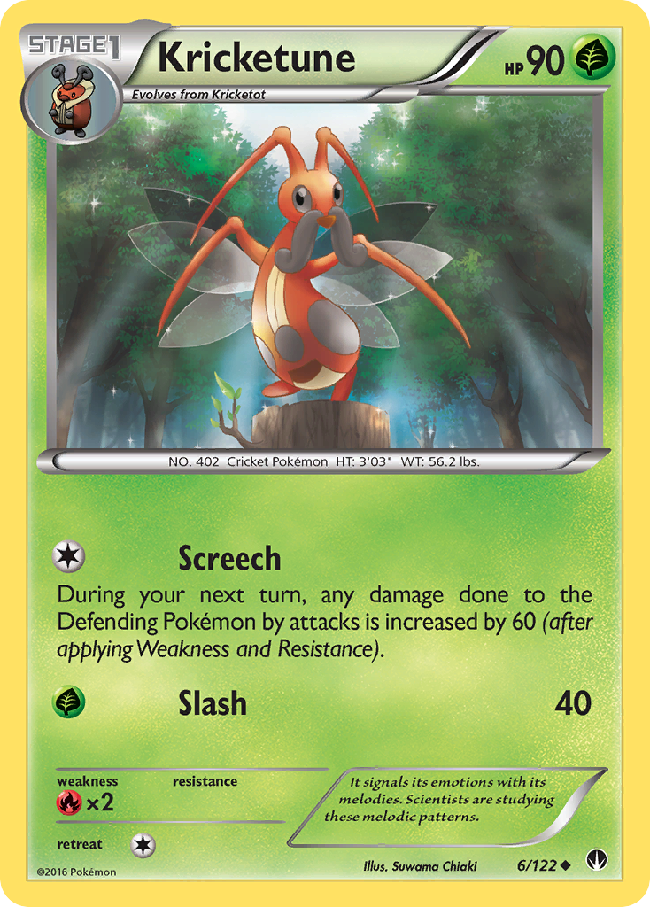 Kricketune 6/122 Uncommon Reverse Holo BREAKpoint NM/LP