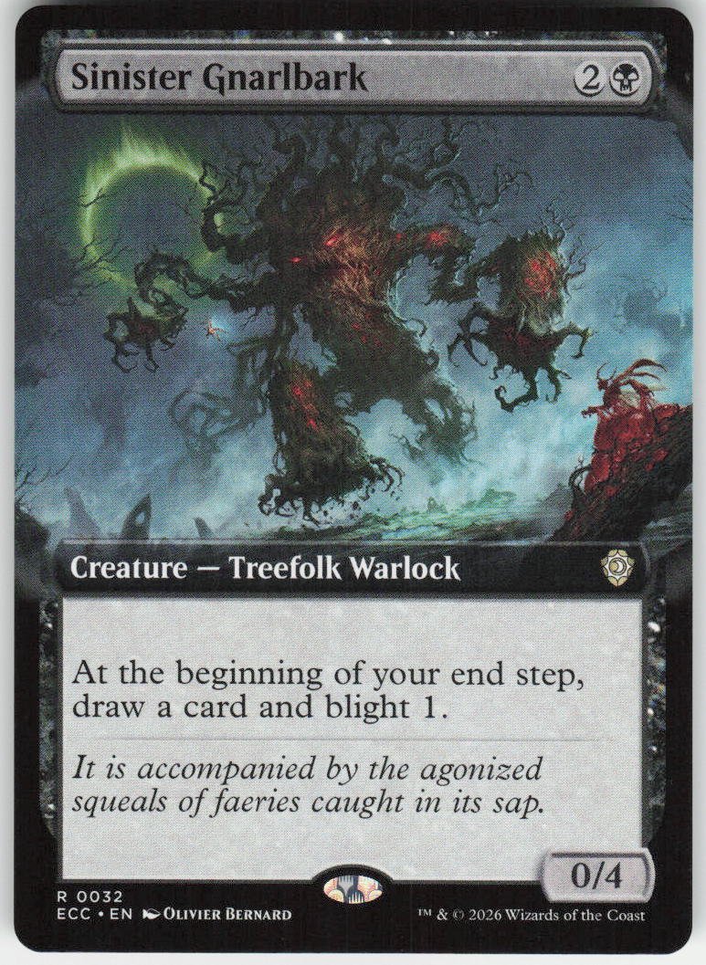 Sinister Gnarlbark (Extended Art) R Commander: Lorwyn Eclipsed 32 NM