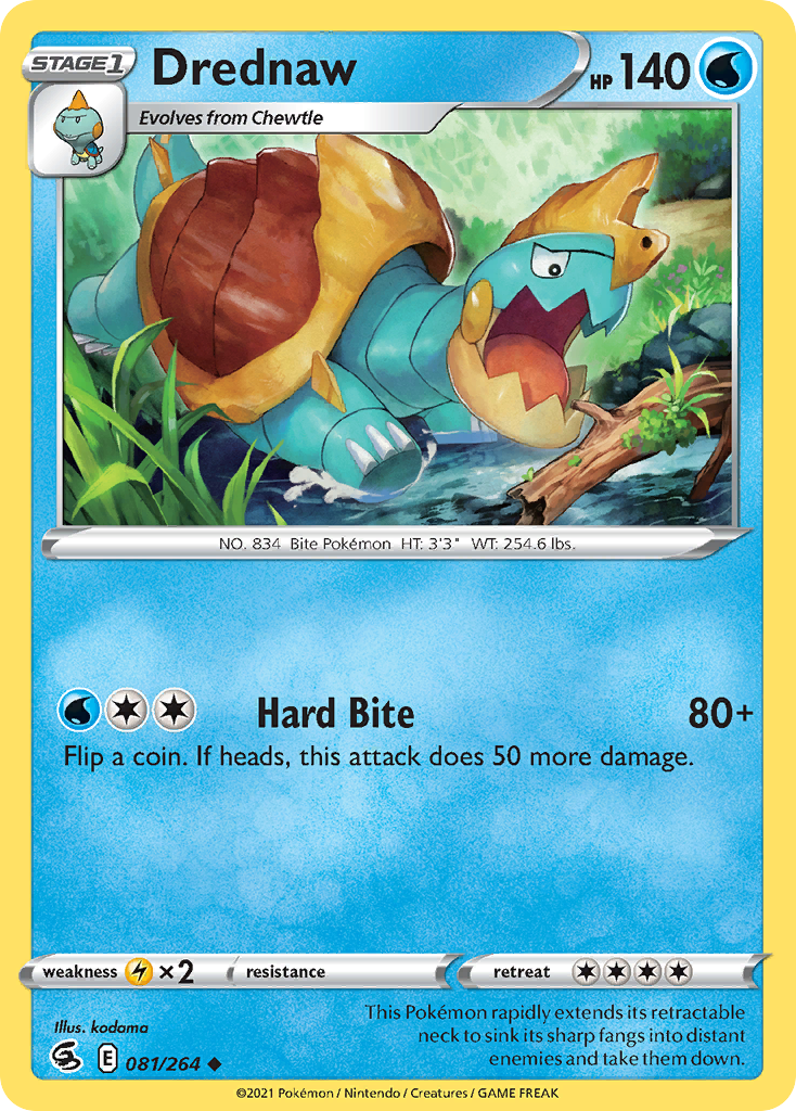 Drednaw 081/264 Uncommon Reverse Holo Fusion Strike NM/LP