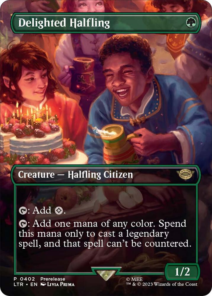 Delighted Halfling (Borderless) 402 Foil Universes Beyond: The Lord of the Rings: Tales of Middle-earth NM/M