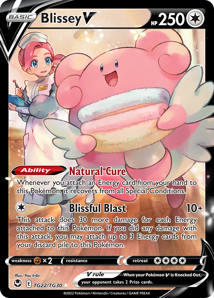 Blissey V TG22/TG30 V Rare Silver Tempest Trainer Gallery Holo NM/M