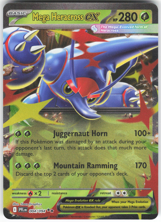 Mega Heracross ex - Double Rare ME02: Phantasmal Flames 004/094 NM
