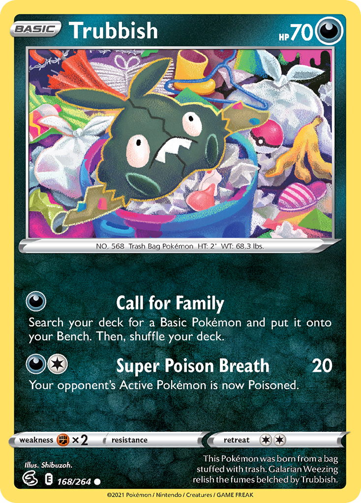 Trubbish 168/264 Common Reverse Holo Fusion Strike NM/LP