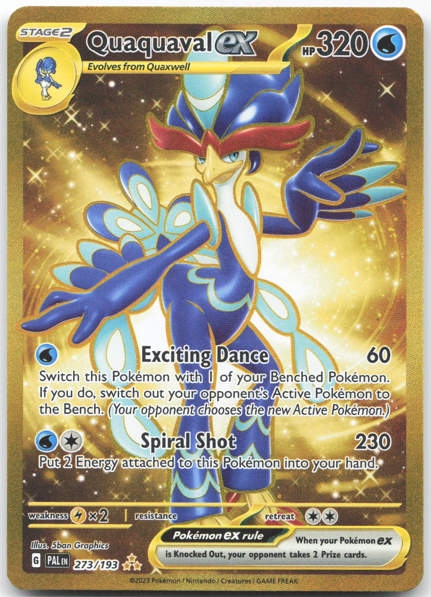 Quaquaval ex - Hyper Rare SV02: Paldea Evolved 273/193 NM