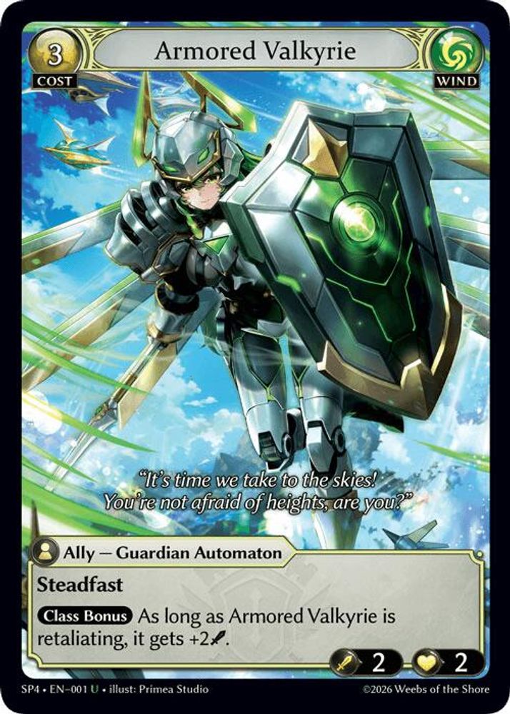 Armored Valkyrie 001 Uncommon Supporter Pack 4 NM/M