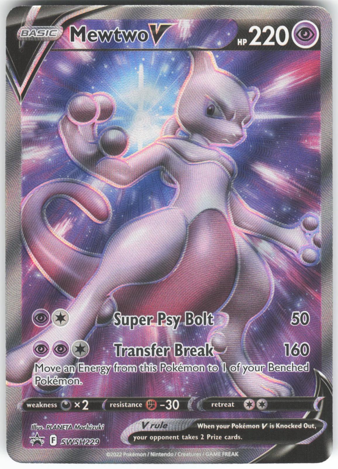 Mewtwo V SWSH229 Promo Sword & Shield Promo Holo LP
