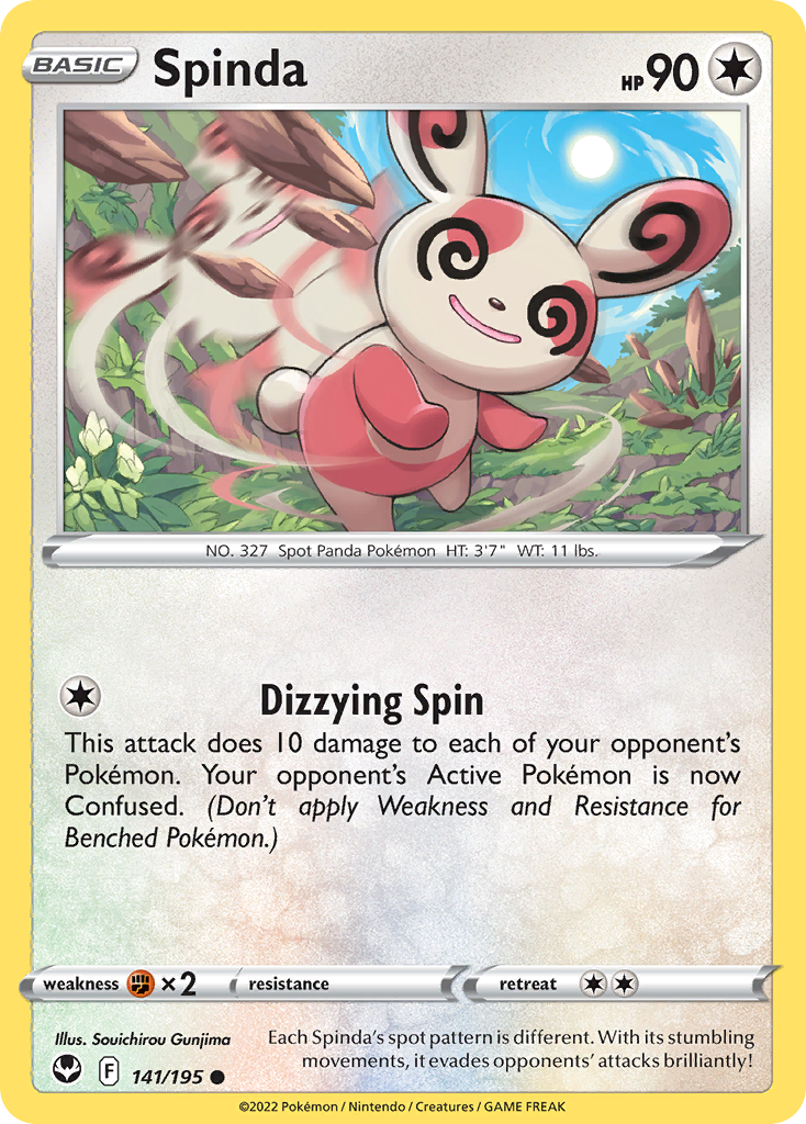 Spinda 141/195 Common Reverse Holo Silver Tempest NM/LP