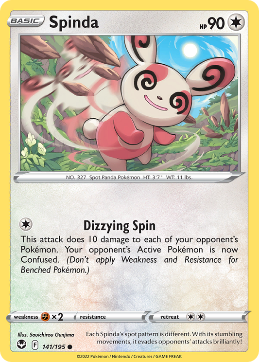 Spinda 141/195 Common Reverse Holo Silver Tempest NM/LP