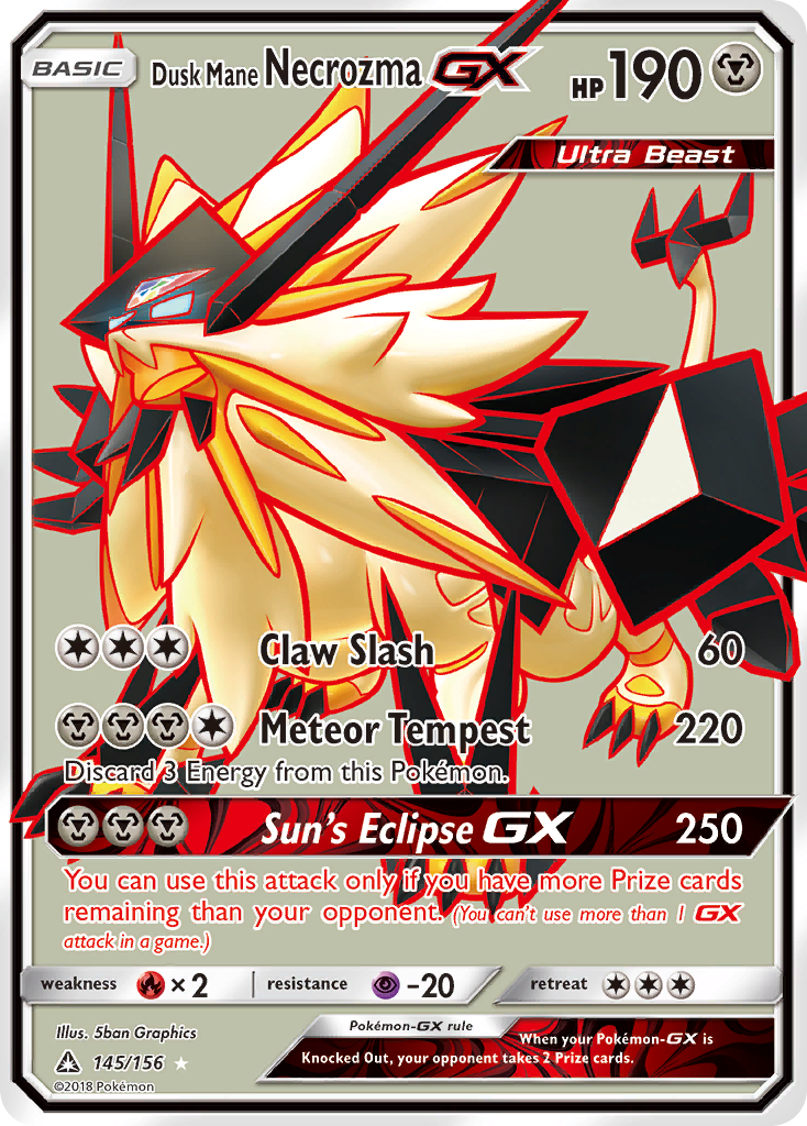 Dusk Mane Necrozma GX 145/156 Ultra Rare Ultra Prism NM/M
