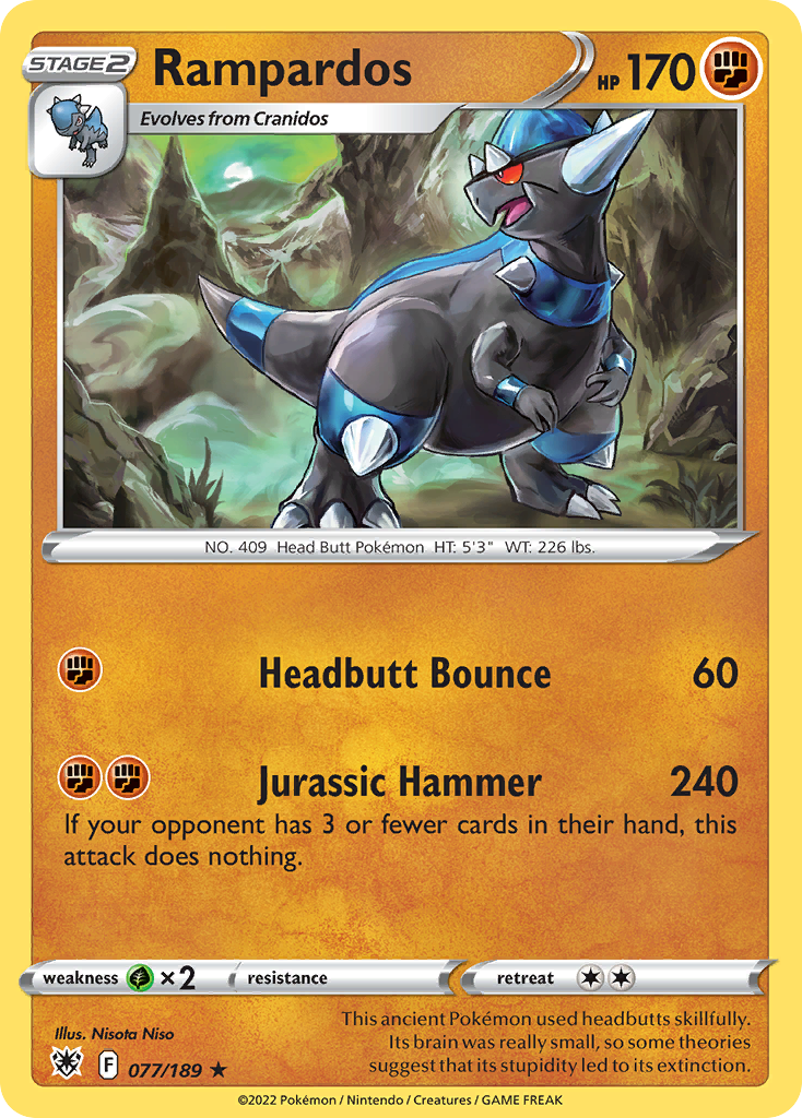 Rampardos 077/189 Rare Astral Radiance Holo NM/LP