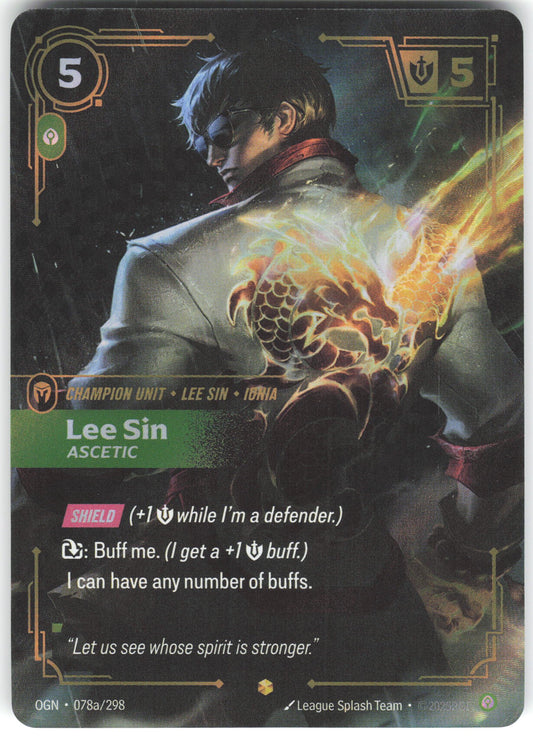 Lee Sin - Ascetic (Alternate Art) Showcase Origins 078a/298 NM
