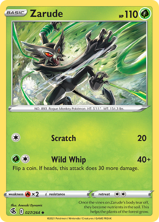 Zarude 027/264 Uncommon Reverse Holo Fusion Strike NM/LP