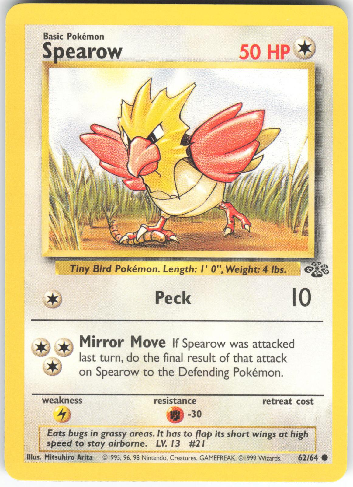 Spearow 62/64 Common Jungle Unlimited NM/LP