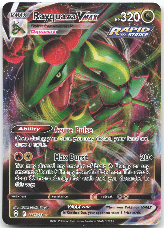 Rayquaza VMAX Ultra Rare SWSH07: Evolving Skies 111/203 NM