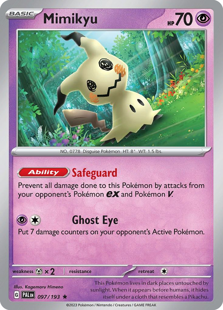 Mimikyu 097/193 Rare Reverse Holo Paldea Evolved NM/M